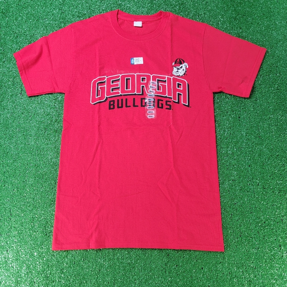 UGA Georgia Bulldogs Men's T Shirt Size Small Red Black White NCAA Athens New